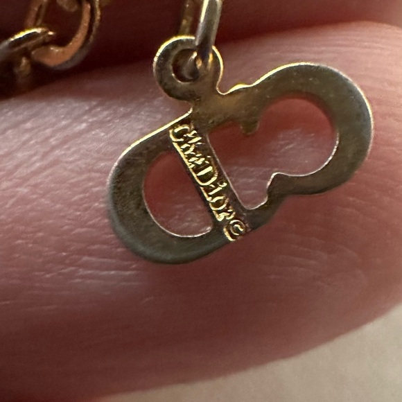 Christian Dior CD-Logo Design Pendant Necklace Golden - Picture 4 of 4